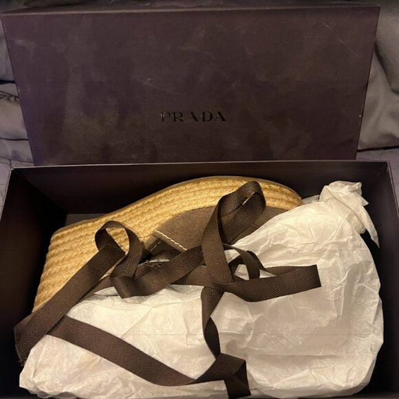 Prada Cloth ballet wedge BRAND NEW NEVER WORK size 10 40 - Picture 5 of 5
